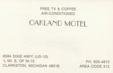 Motel McNeive (Oakland Motel) - Clarkston Yearbook Ad 1960S (newer photo)